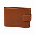 Men’s Genuine Leather RFID Blocking Bifold Wallet with ID Window, Zipper Pocket & Multiple Card Slots – Brown Leather Wallet for Men