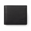 Men’s Genuine Leather Bifold Wallet with RFID Blocking, ID Window, Coin Pocket & Multiple Card Slots – Black