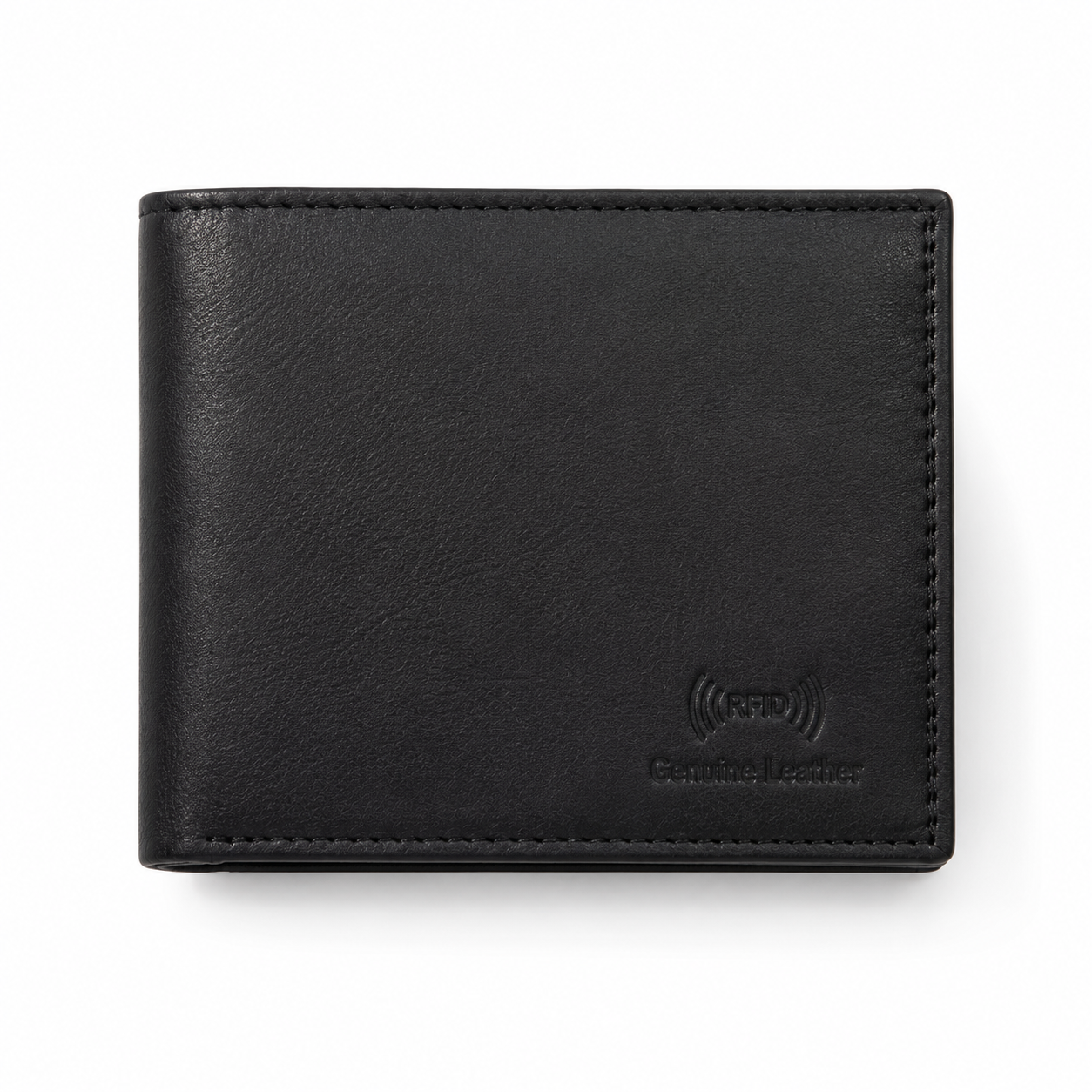 Men’s Genuine Leather Bifold Wallet with RFID Blocking & Coin Pocket – Black Leather Wallet for Men with Multiple Card Slots