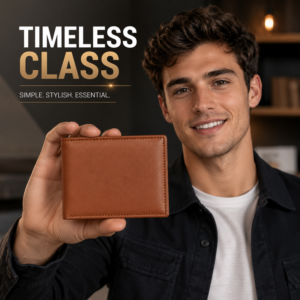 Men’s Genuine Leather RFID Bifold Wallet with ID Window, Zipper Coin Pocket & Multiple Card Slots – Brown Large Capacity Wallet for Men