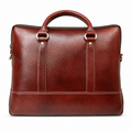 Luxcariiy Cognac Brown Genuine Leather Laptop Bag for Men – Professional Business Briefcase & Work Bag