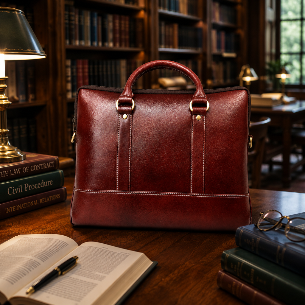 Luxcariiy Cognac Brown Genuine Leather Laptop Bag for Men – Professional Business Briefcase & Work Bag