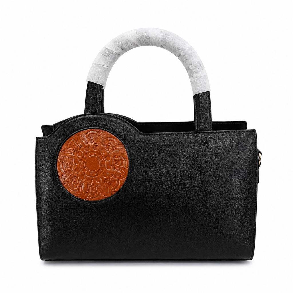 Luxcariiy Black Genuine Leather Tote Bag for Women – Handmade Large Leather Handbag, Top Handle Shoulder Bag for Work, Office, Travel & Everyday Use