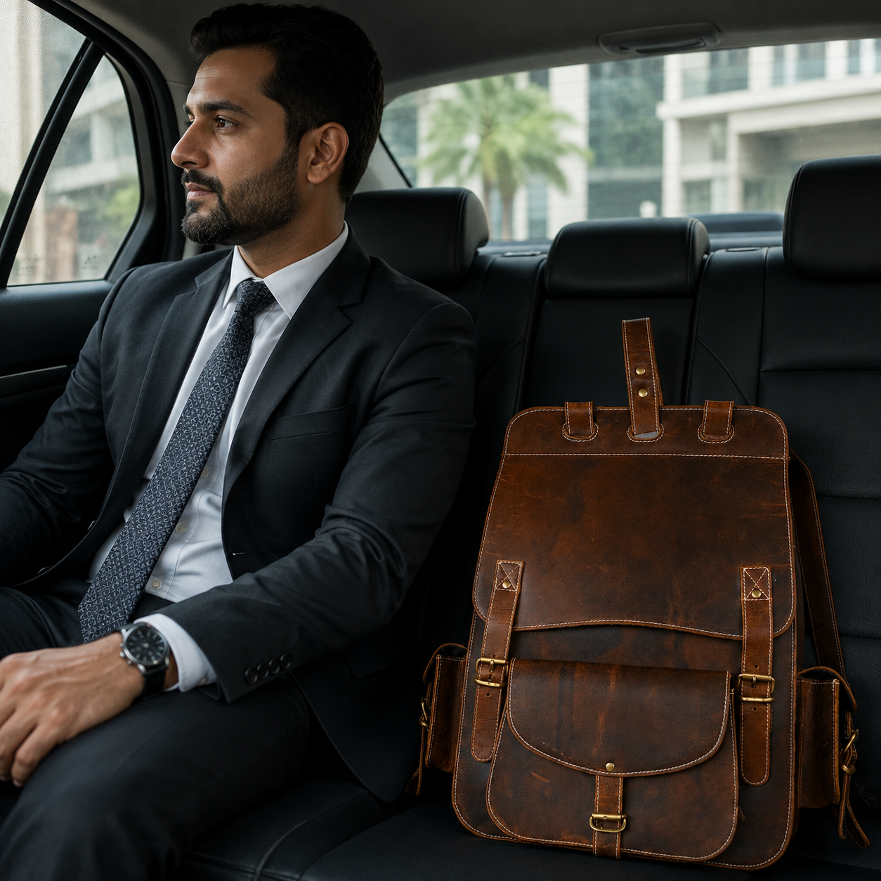 LUXCARIIY Vintage Dark Brown Genuine Leather Backpack for Men & Women – Large Capacity Multi Pocket Travel, Work & Everyday Rucksack