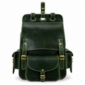 Luxcariiy Dark Green Genuine Leather Backpack for Men & Women – Vintage Large Capacity Multi Pocket Travel, Work & Business Rucksack