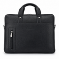 Luxcariiy Black Genuine Leather Laptop Bag for Men – Professional Business Briefcase, Work & Office Computer Bag