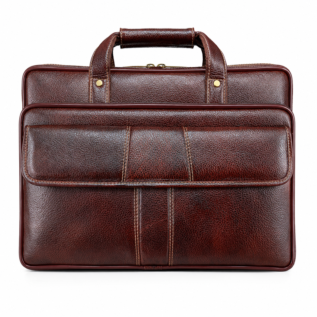 Luxcariiy Genuine Leather Laptop Bag for Men – Dark Brown Professional Business Briefcase, Executive Work & Travel Office Bag