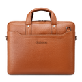 Luxcariiy Tan Brown Genuine Leather Laptop Bag for Men – Professional Business Briefcase, Work & Travel Computer Bag with Multiple Compartments