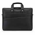 Luxcariiy Black Genuine Leather Laptop Bag for Men – Professional Business Briefcase, Work & Office Computer Bag with Multiple Compartments