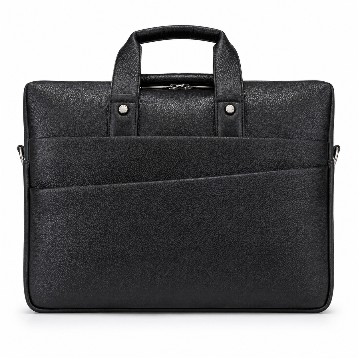 Luxcariiy Black Genuine Leather Laptop Bag for Men – Professional Business Briefcase, Work & Office Computer Bag with Multiple Compartments