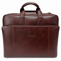 Luxcariiy Brown Genuine Leather Laptop Bag for Men – Full Grain Leather Briefcase for 15.6" & 16" Laptop, Premium Business Work Office Travel Messenger Computer Bag with Multiple Compartments