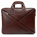 Luxcariiy Eminence Full Grain Leather Laptop Bag for Men – Dark Brown 15.6"/16" Executive Leather Briefcase, Premium Business Work Office Travel Computer Messenger Bag with Padded Laptop Compartment