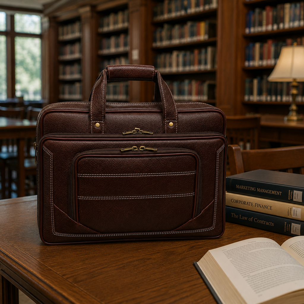 Luxcariiy Dark Brown Genuine Leather Laptop Bag for Men 15.6" & 16" | Full Grain Leather Briefcase, Business Work Office Travel Messenger Bag