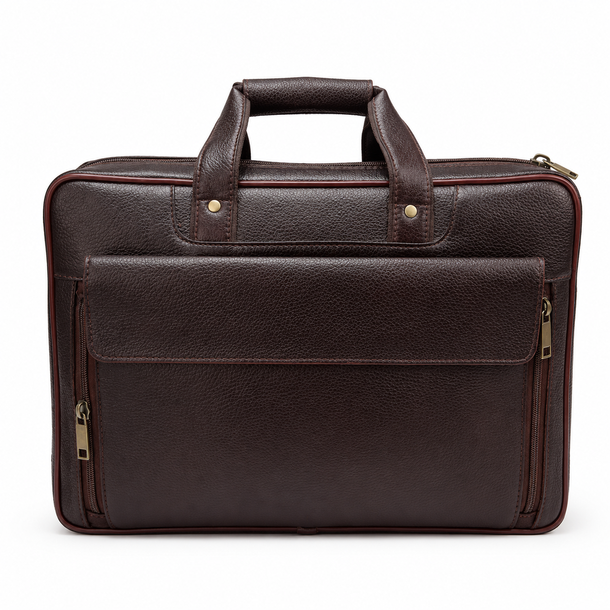 Luxcariiy Dark Brown Genuine Leather Laptop Bag for Men – Professional Business Briefcase, Work & Office Computer Bag with Multiple Compartments