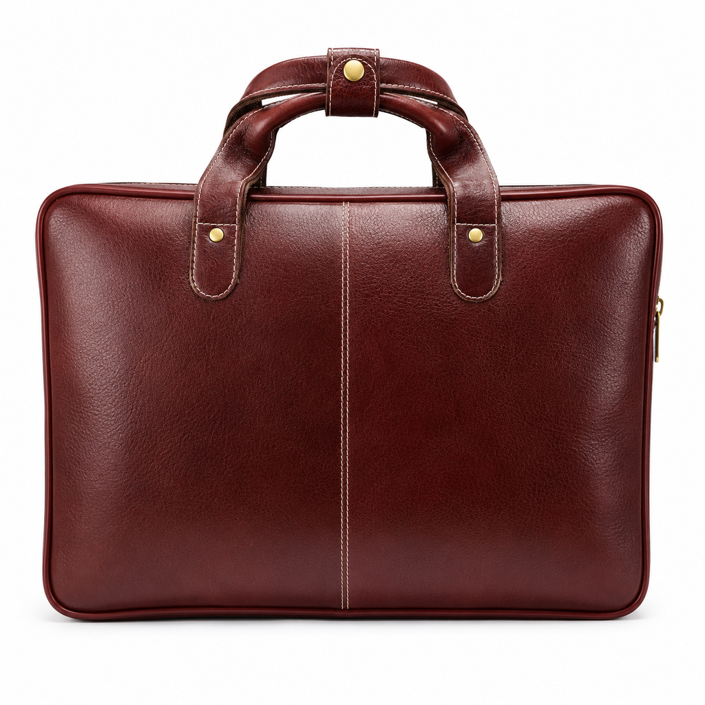 Luxcariiy Men’s Genuine Leather Laptop Bag – Dark Brown Professional Briefcase for Work, Office & Business Travel