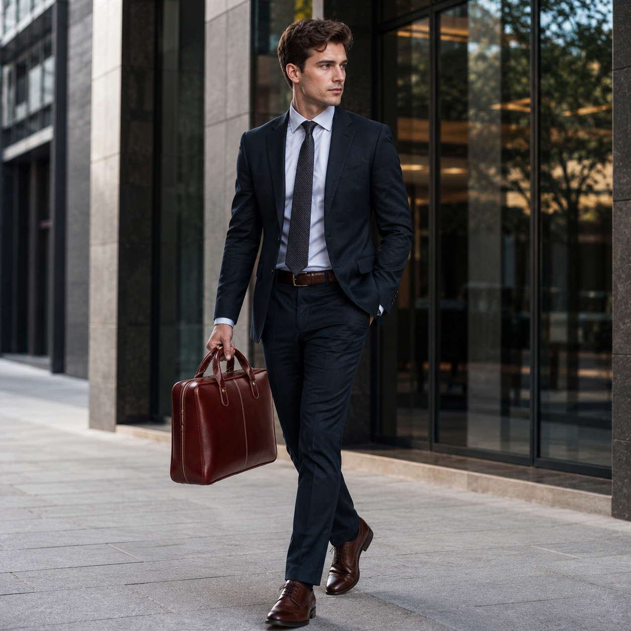 Luxcariiy Men’s Genuine Leather Laptop Bag – Dark Brown Professional Briefcase for Work, Office & Business Travel
