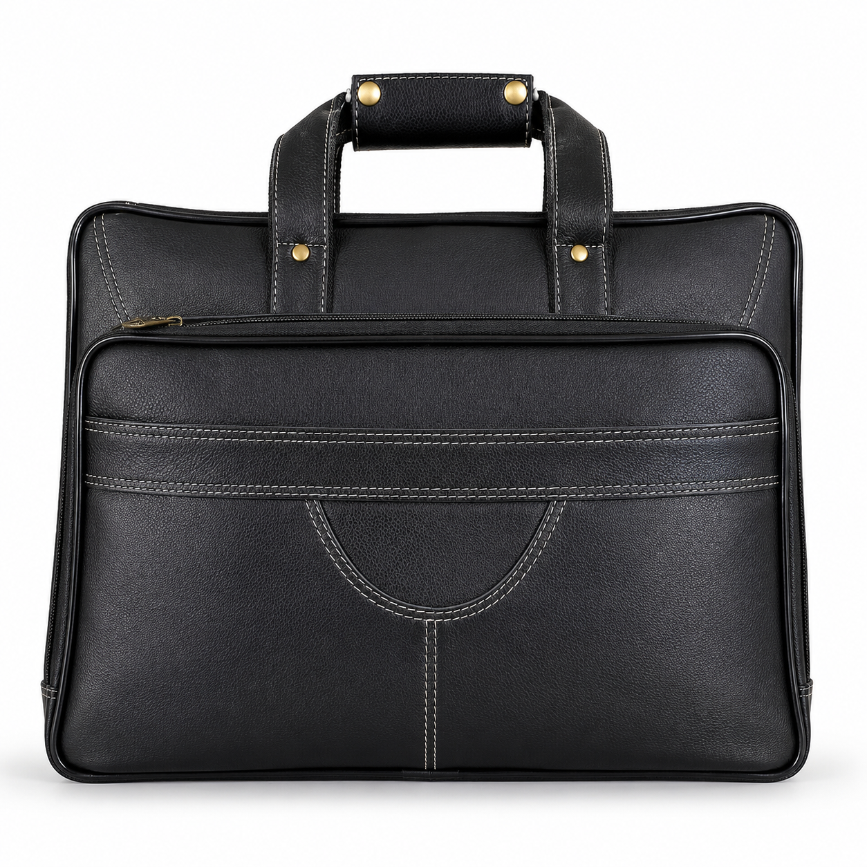 Luxcariiy Black Genuine Leather Laptop Bag for Men | 15.6-16 Inch Professional Business Briefcase | Full Grain Leather Work Office Travel Messenger Computer Bag