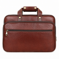 Luxcariiy® Genuine Leather Laptop Bag for Men - Brown Full Grain Leather Laptop Briefcase for 15.6 & 16 Inch Laptop, Professional Business Work Office Travel Messenger Computer Bag with Multiple Compartments