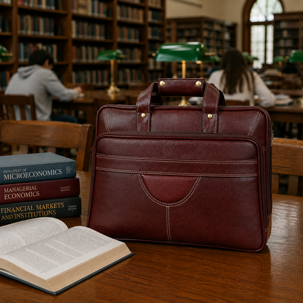 Luxcariiy® Full Grain Leather Laptop Bag for Men – Premium Leather Briefcase for 15.6 & 16 Inch Laptop, Business Office Work Travel Messenger Computer Bag with Padded Laptop Compartment