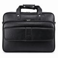 Luxcariiy Black Genuine Leather Laptop Bag for Men – Professional Business Briefcase, Work & Office Bag with Multiple Compartments