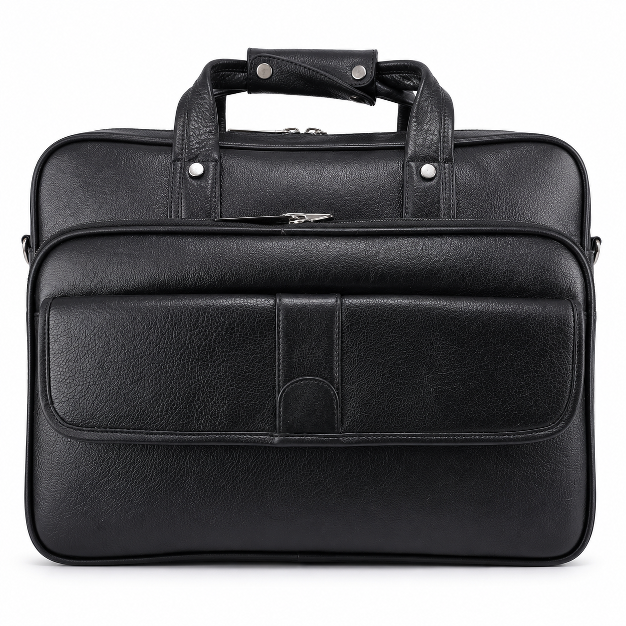 Luxcariiy Black Genuine Leather Laptop Bag for Men – Professional Business Briefcase, Work & Office Bag with Multiple Compartments