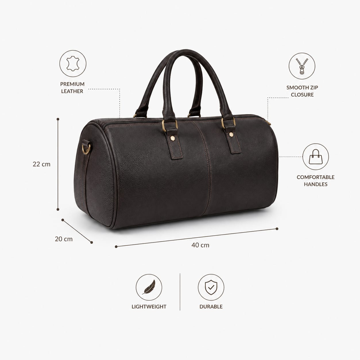 Luxcariiy Genuine Leather Duffle Bag for Men & Women – Premium Large Leather Travel, Weekender, Overnight & Carry On Duffel Bag with Shoulder Strap