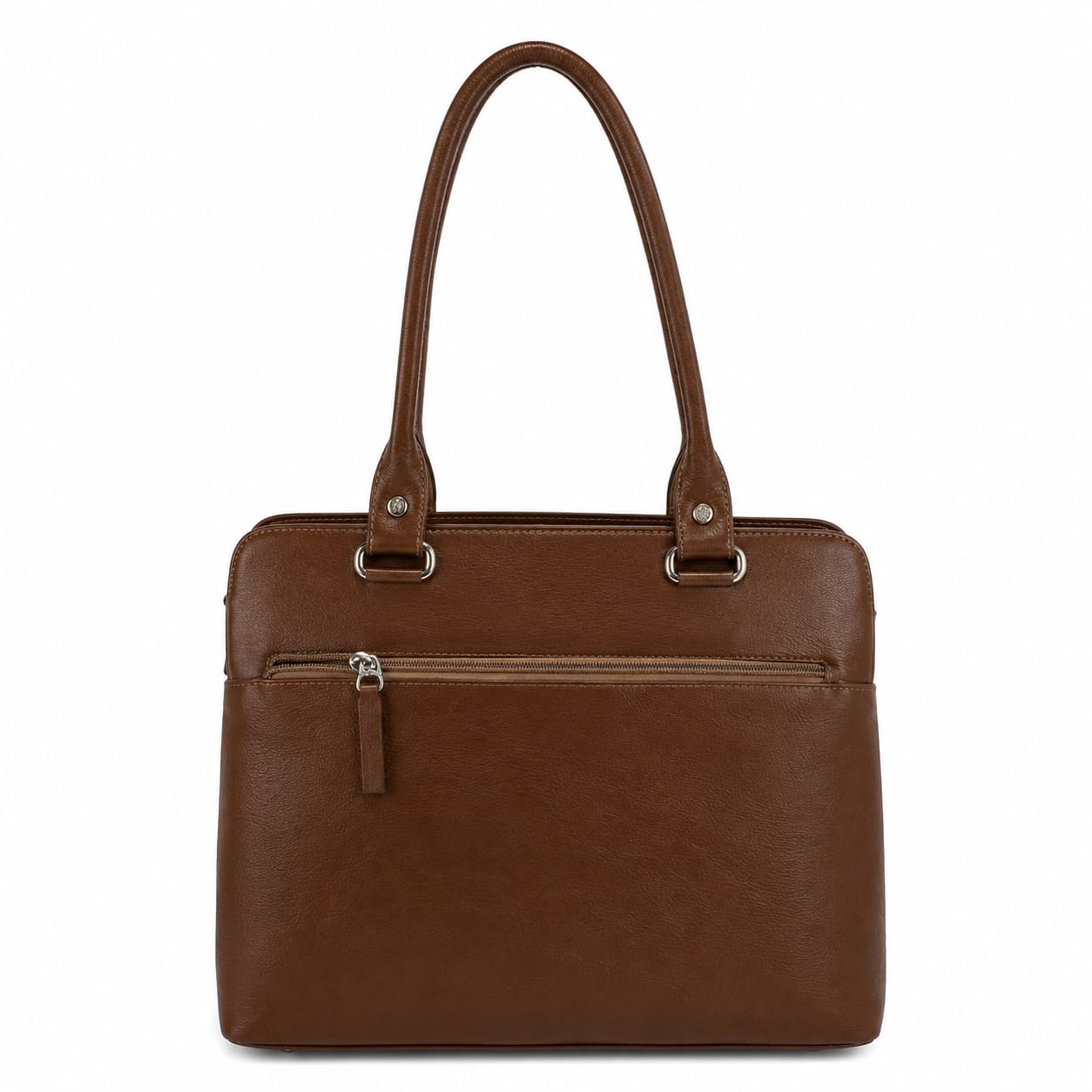 Luxcariiy Brown Genuine Leather Tote Bag for Women – Large Zippered Work, Office & Everyday Shoulder Handbag