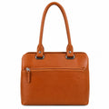 Luxcariiy Genuine Leather Tote Bag for Women – Cognac Brown Large Zipper Handbag, Professional Work, Office, Business & Everyday Shoulder Bag