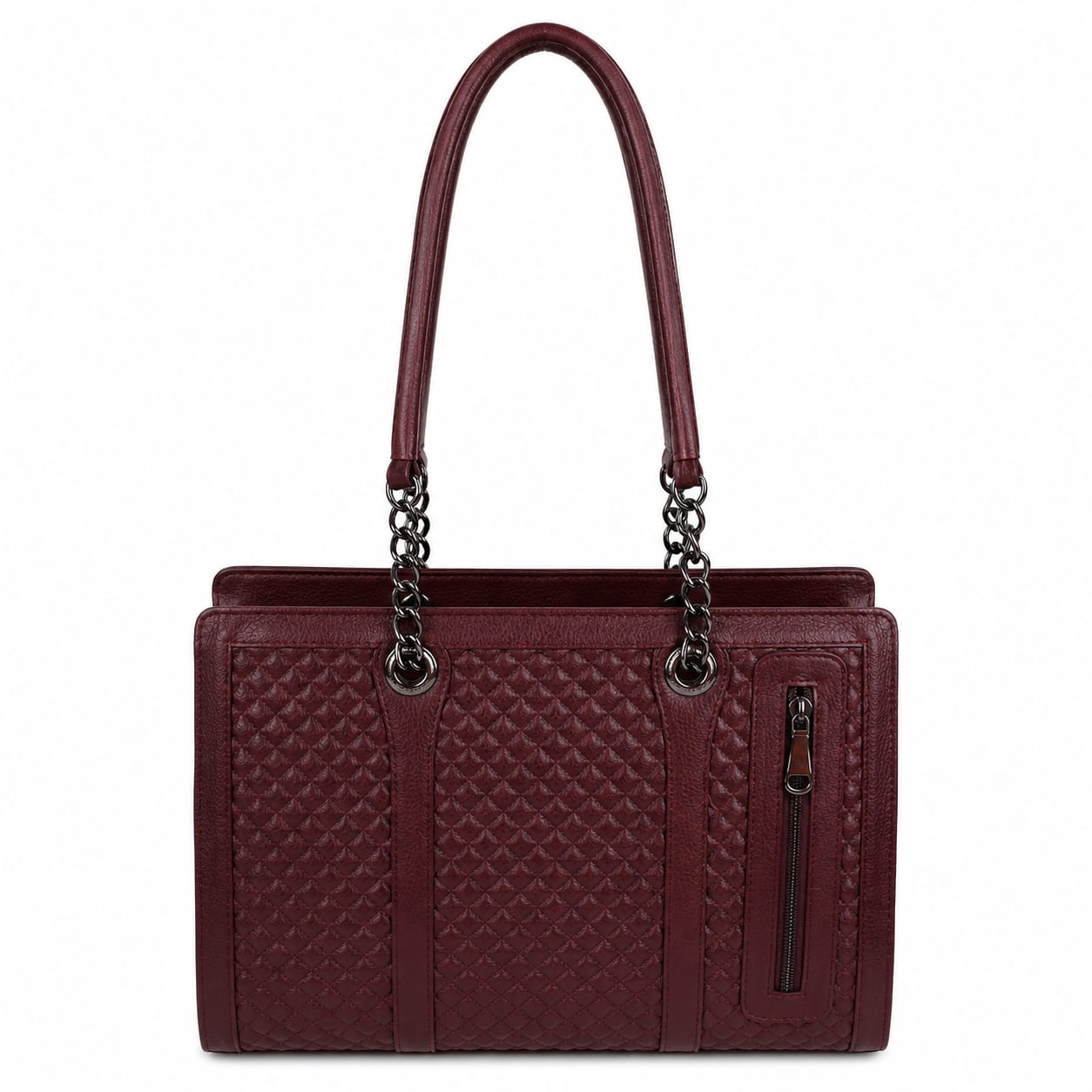Luxcariiy Women’s Genuine Leather Tote Bag – Large Burgundy Leather Handbag, Shoulder Work Bag with Zipper & Pockets, Luxury Laptop Tote for Office, Travel & Everyday Use