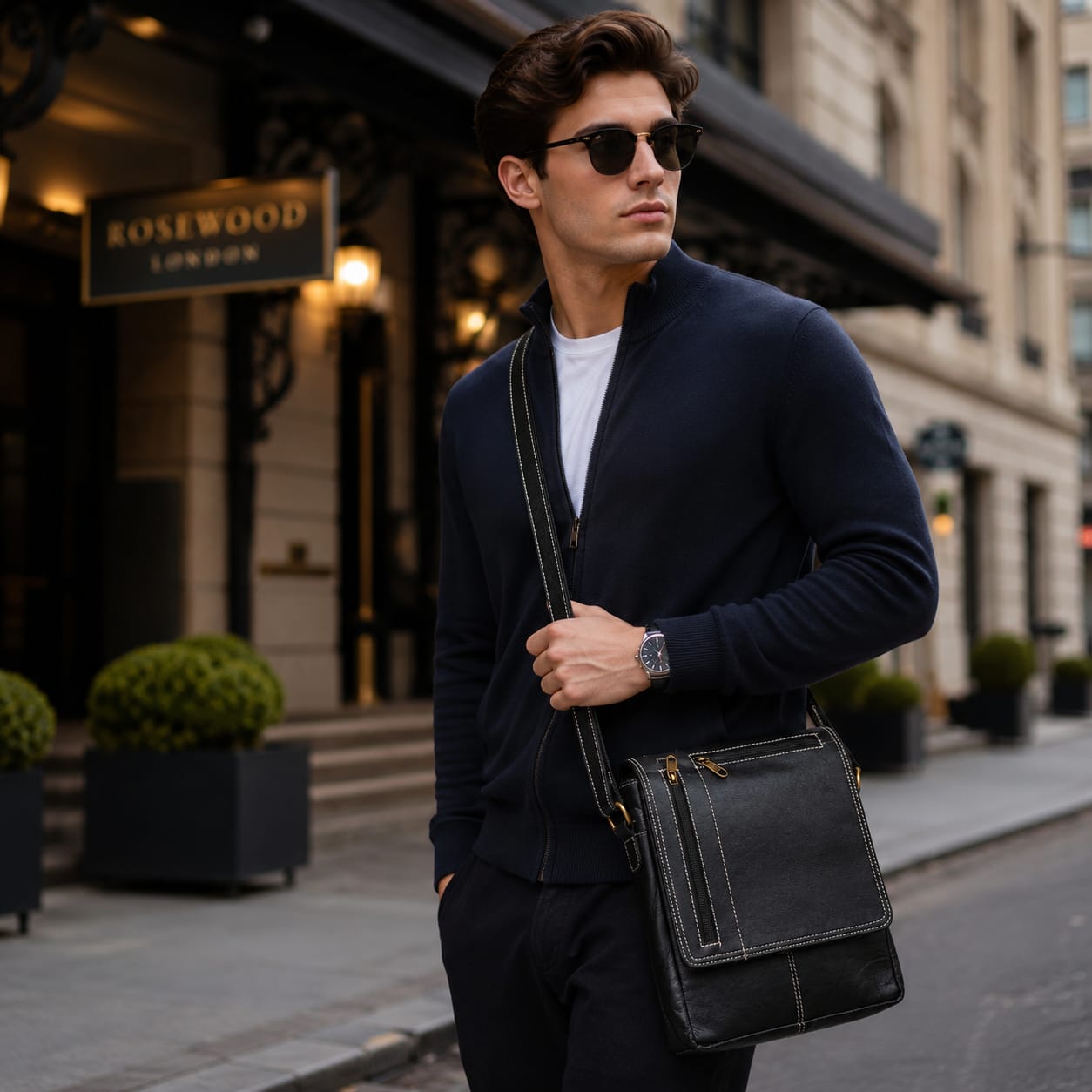 Genuine Leather Crossbody Bag for Men & Women – Handmade Messenger Shoulder Satchel Bag for Travel, Work & Everyday Carry