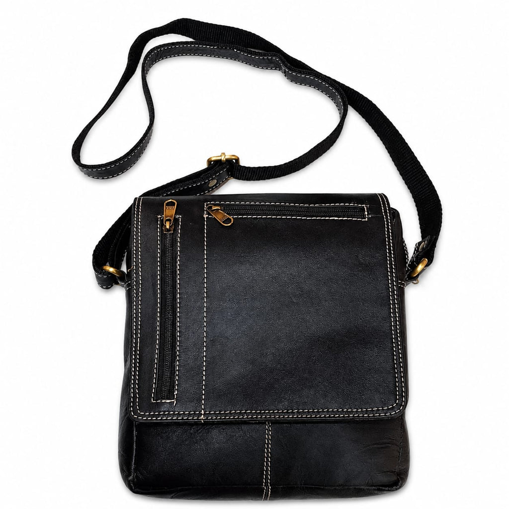 Genuine Leather Crossbody Bag for Men & Women – Handmade Messenger Shoulder Satchel Bag for Travel, Work & Everyday Carry